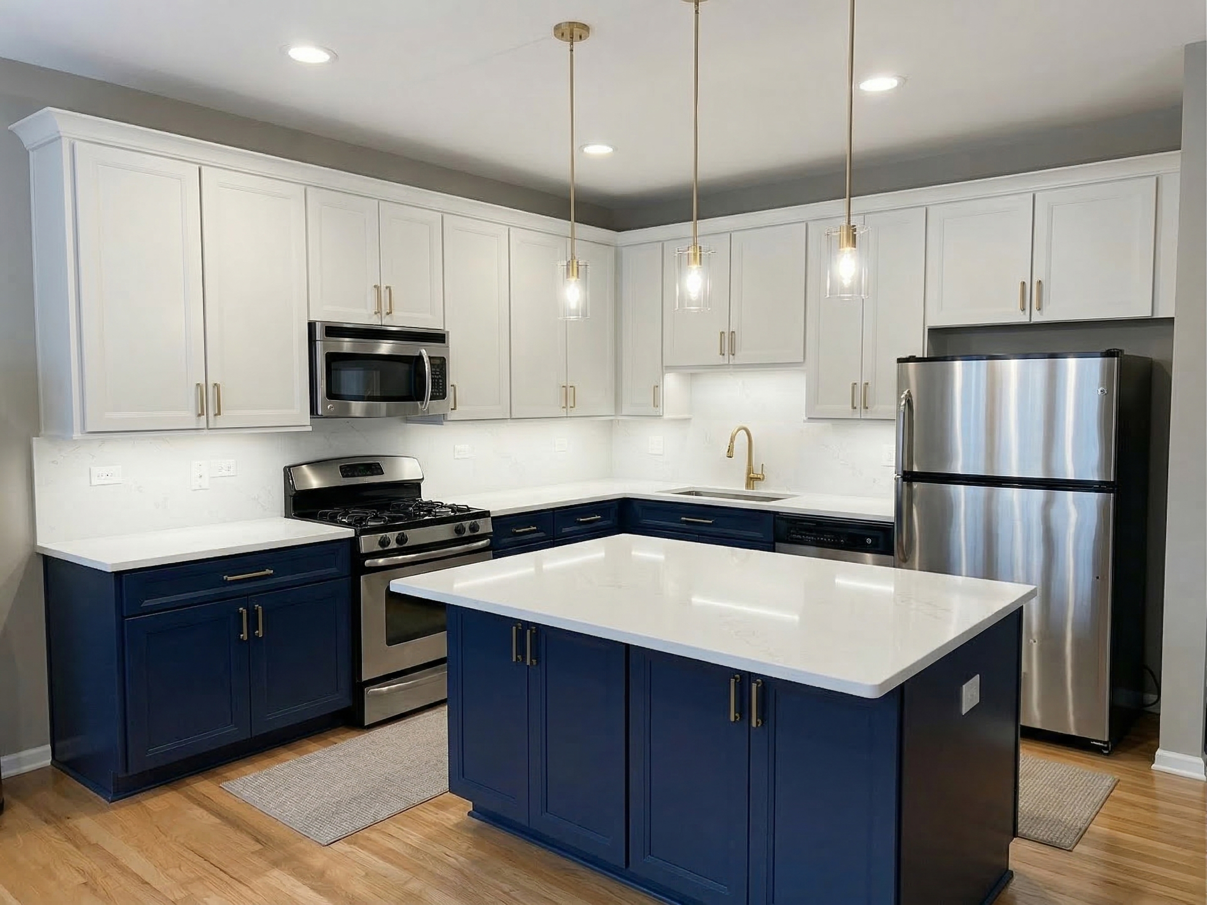 Kitchen after cabinet refacing